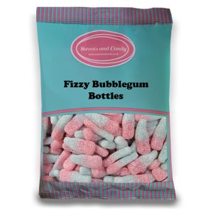 Fizzy Bubblegum Bottles - 1Kg Bulk bag of retro fizzy bubblegum flavour sweets shaped like bottles.