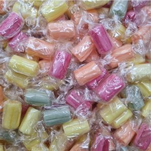 Maxons assorted fruit flavour candy rock pieces in a bulk 3kg bag.