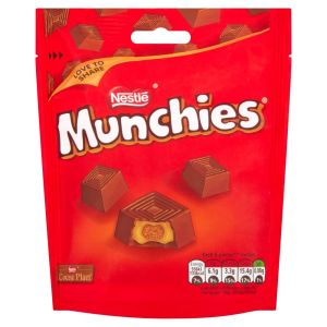 Munchies are chocolate sweets with a chewy caramel and biscuit centre