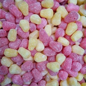 Pick and Mix Sweets - Retro baby pear drops, pear flavour, small pink and yellow boiled sweets with a sugar coating.