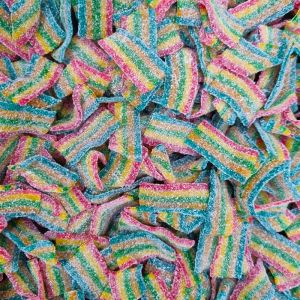 Rainbow Bites - A bulk 3kg bag of bitesize pieces of the pick and mix sweets rainbow belts
