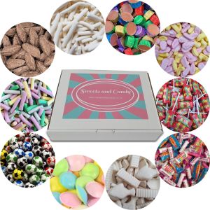 A selection of the best-selling retro sweets from your childhood in our retro pick and mix sweet hamper box!