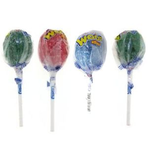 Assorted colour tongue painter lollies with a bubblegum centre