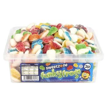 Sweetzone Funky Frogs in a bulk plastic tub